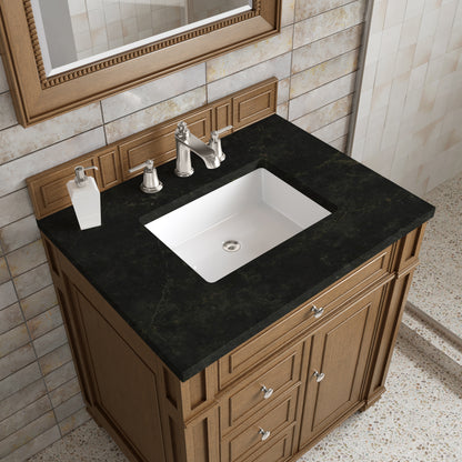 James Martin Vanities Bristol 30" Saddle Brown Single Vanity With 3 CM Phantome Eclos Top