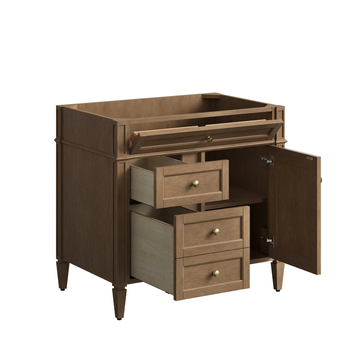James Martin Vanities Brittany 36" Pecan Single Vanity With 3 CM Ethereal Noctis Silestone Top