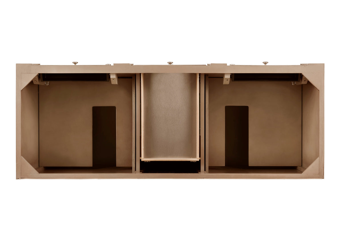 James Martin Vanities Bristol 60" Whitewashed Walnut Double Vanity With 3 CM Siberian Silestone Top