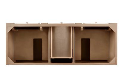 James Martin Vanities Bristol 60" Whitewashed Walnut Double Vanity With 3 CM Siberian Silestone Top