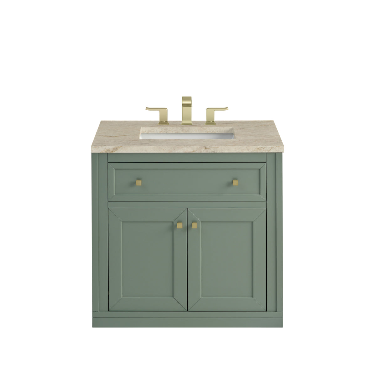 James Martin Vanities Chicago 30" Smokey Celadon Single Vanity With 3 CM Tajnar Eclos Top