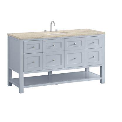 James Martin Vanities Breckenridge 60" Serenity Blue Single Vanity With 3cm Tajnar Eclos Top