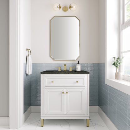 James Martin Vanities Chicago 30" Glossy White Single Vanity With 3 CM Phantome Eclos Top