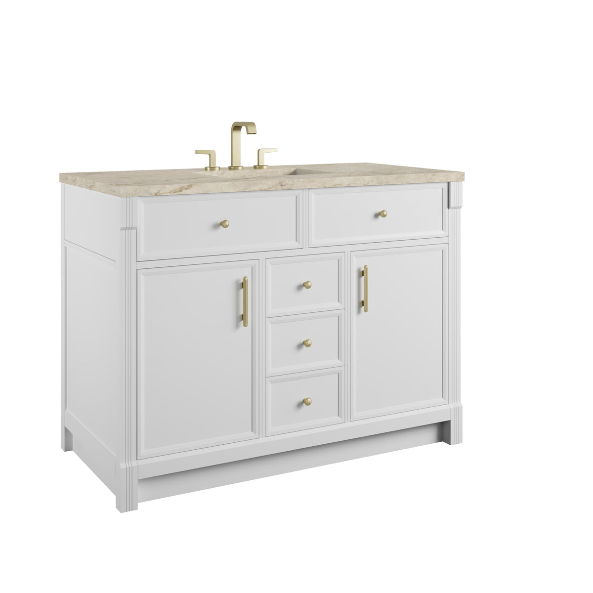 James Martin Vanities Bellshire 48" Bright White Single Vanity With 3 CM Tajnar Eclos Top