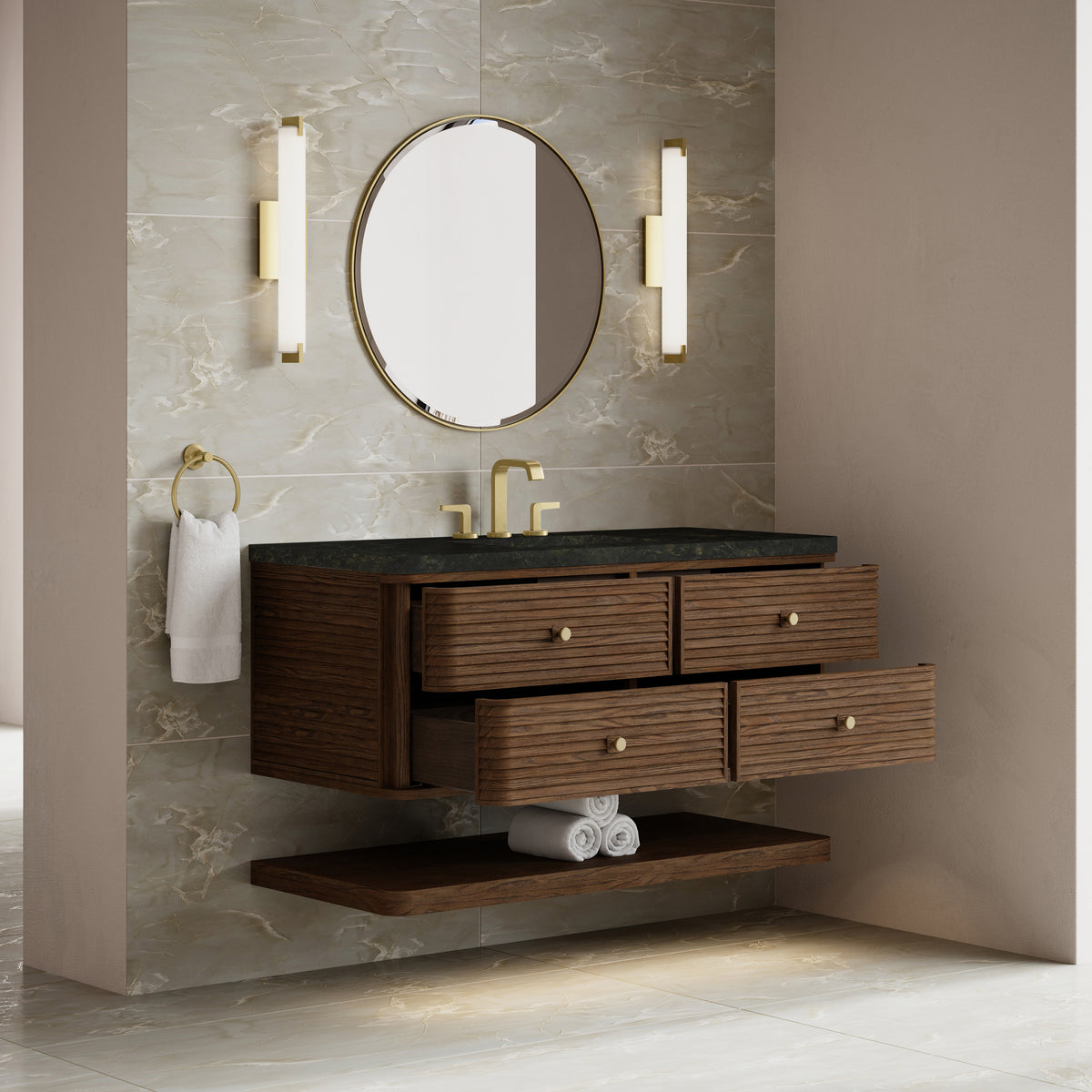 James Martin Vanities Allamari 48" Sable Single Vanity With 3 CM Phantome Eclos Top