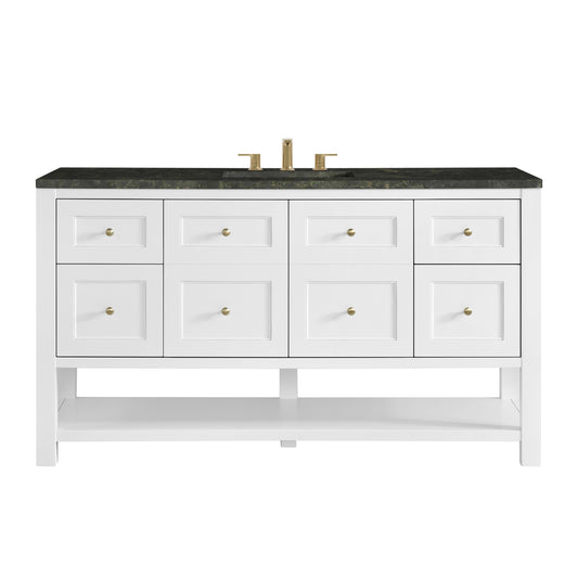 James Martin Vanities Breckenridge 60" Bright White Single Vanity With 3cm Phantome Eclos Top
