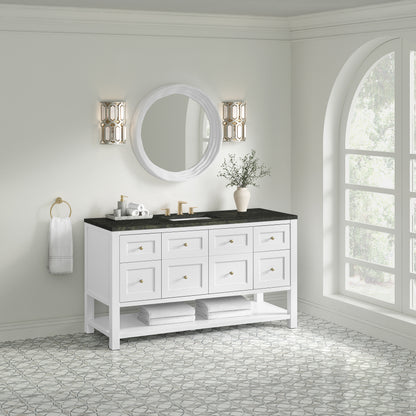 James Martin Vanities Breckenridge 60" Bright White Single Vanity With 3cm Phantome Eclos Top