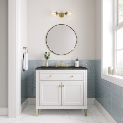 James Martin Vanities Chicago 36" Glossy White Single Vanity With 3 CM Phantome Eclos Top