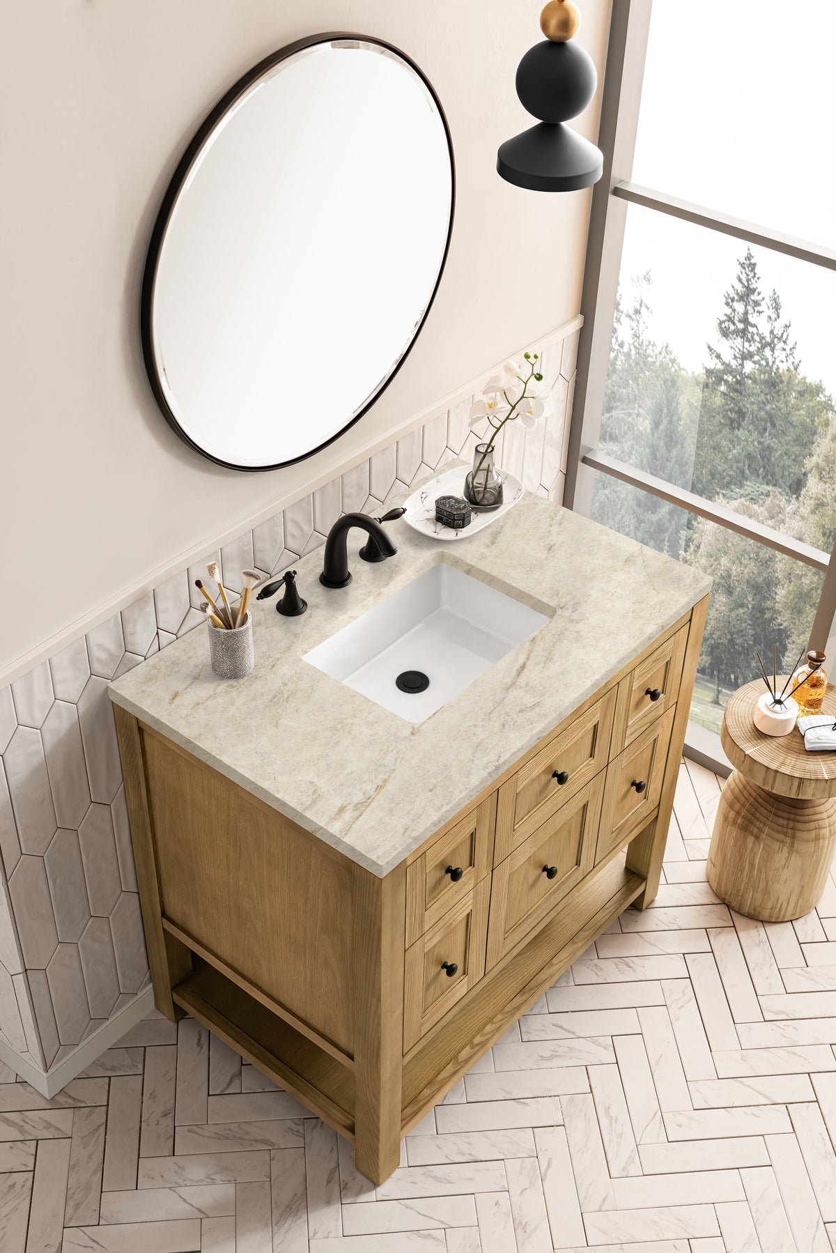 James Martin Vanities Breckenridge 36" Light Natural Oak Single Vanity With 3cm Tajnar Eclos Top