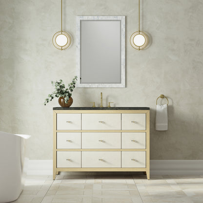 James Martin Vanities Celeste 48" Sunwashed Oak with Embossed Shagreen Single Vanity With 3 CM Phantome Eclos Top