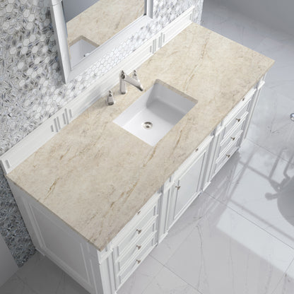 James Martin Vanities Bristol 60" Bright White Single Vanity With 3 CM Tajnar Eclos Top