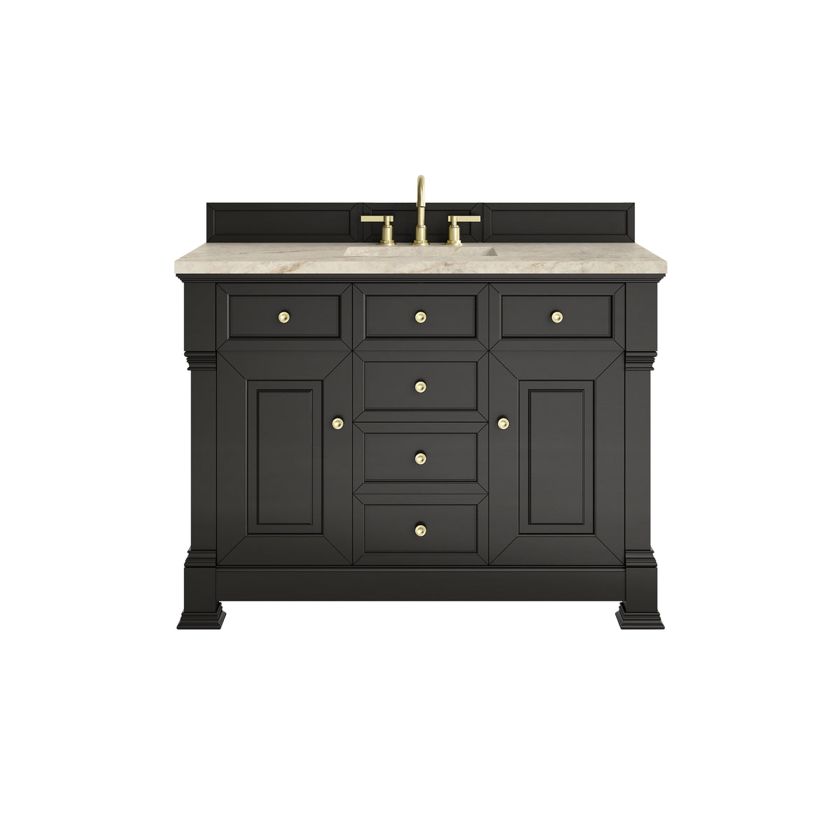 James Martin Vanities Brookfield 48" Black Onyx Single Vanity With 3 CM Tajnar Eclos Top