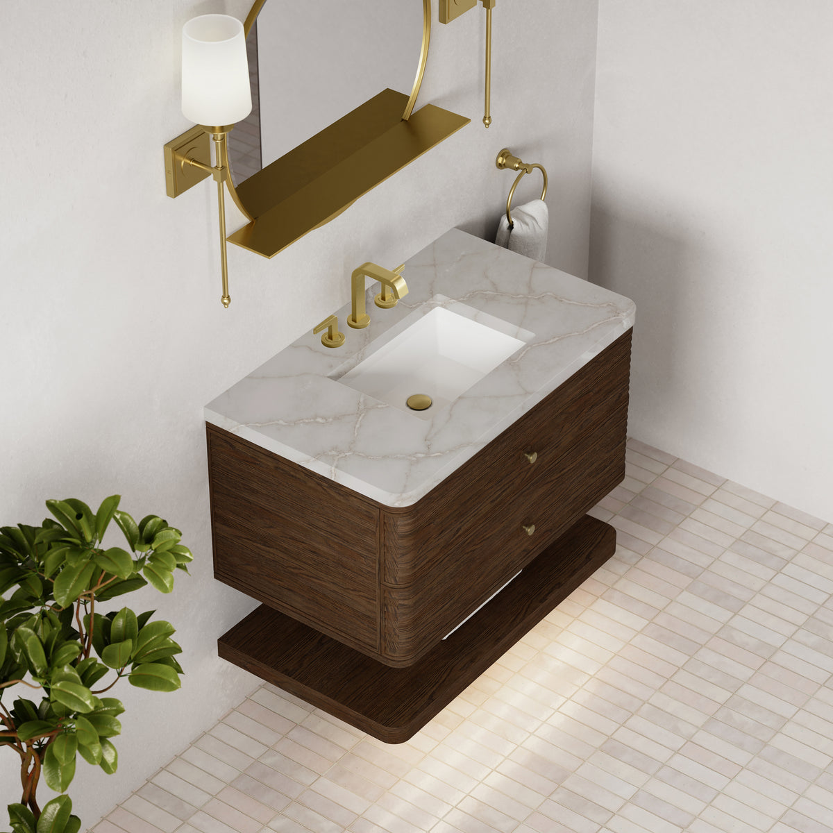 James Martin Vanities Allamari 36" Sable Single Vanity With 3 CM Victorian Silver Silestone Top