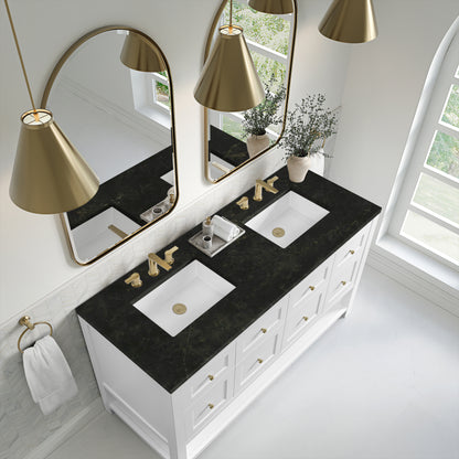 James Martin Vanities Breckenridge 60" Bright White Double Vanity With 3cm Phantome Eclos Top
