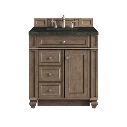 James Martin Vanities Bristol 30" Whitewashed Walnut Single Vanity With 3 CM Phantome Eclos Top