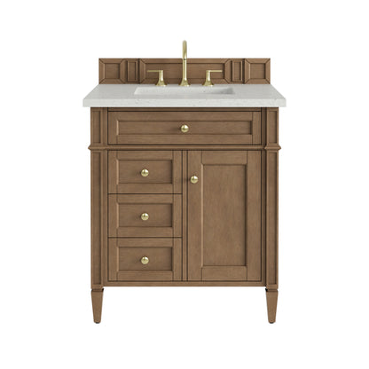 James Martin Vanities Brittany 30" Pecan Single Vanity With 3 CM Lime Delight Silestone Top