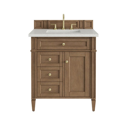 James Martin Vanities Brittany 30" Pecan Single Vanity With 3 CM Lime Delight Silestone Top