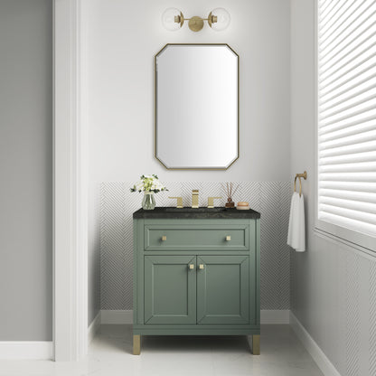James Martin Vanities Chicago 30" Smokey Celadon Single Vanity With 3 CM Phantome Eclos Top