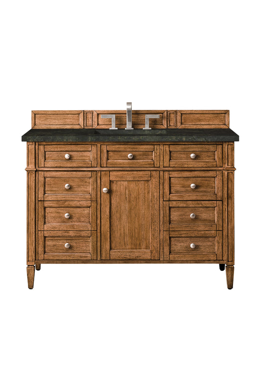 James Martin Vanities Brittany 48" Saddle Brown Single Vanity With 3 CM Phantome Eclos Top