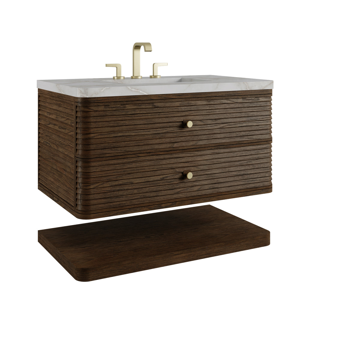 James Martin Vanities Allamari 36" Sable Single Vanity With 3 CM Victorian Silver Silestone Top