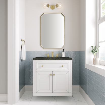 James Martin Vanities Chicago 30" Glossy White Single Vanity With 3 CM Phantome Eclos Top