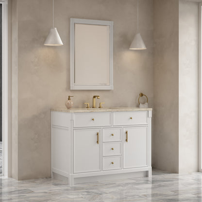 James Martin Vanities Bellshire 48" Bright White Single Vanity With 3 CM Tajnar Eclos Top