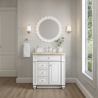 James Martin Vanities Bristol 30" Bright White Single Vanity With 3 CM Tajnar Eclos Top