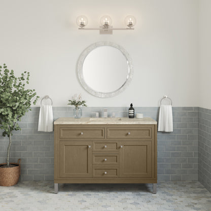 James Martin Vanities Chicago 48" Walnut Whisper Single Vanity With 3 CM Tajnar Eclos Top
