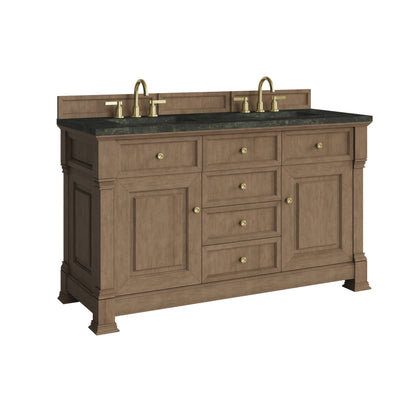 James Martin Vanities Brookfield 60" Pecan Double Vanity With 3 CM Phantome Eclos Top