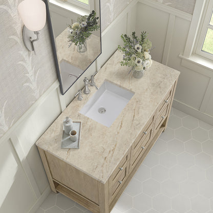 James Martin Vanities Breckenridge 48" Whitewashed Oak Single Vanity With 3cm Tajnar Eclos Top