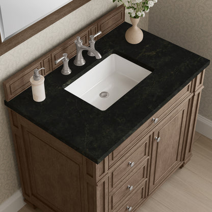 James Martin Vanities Bristol 36" Whitewashed Walnut Single Vanity With 3 CM Phantome Eclos Top