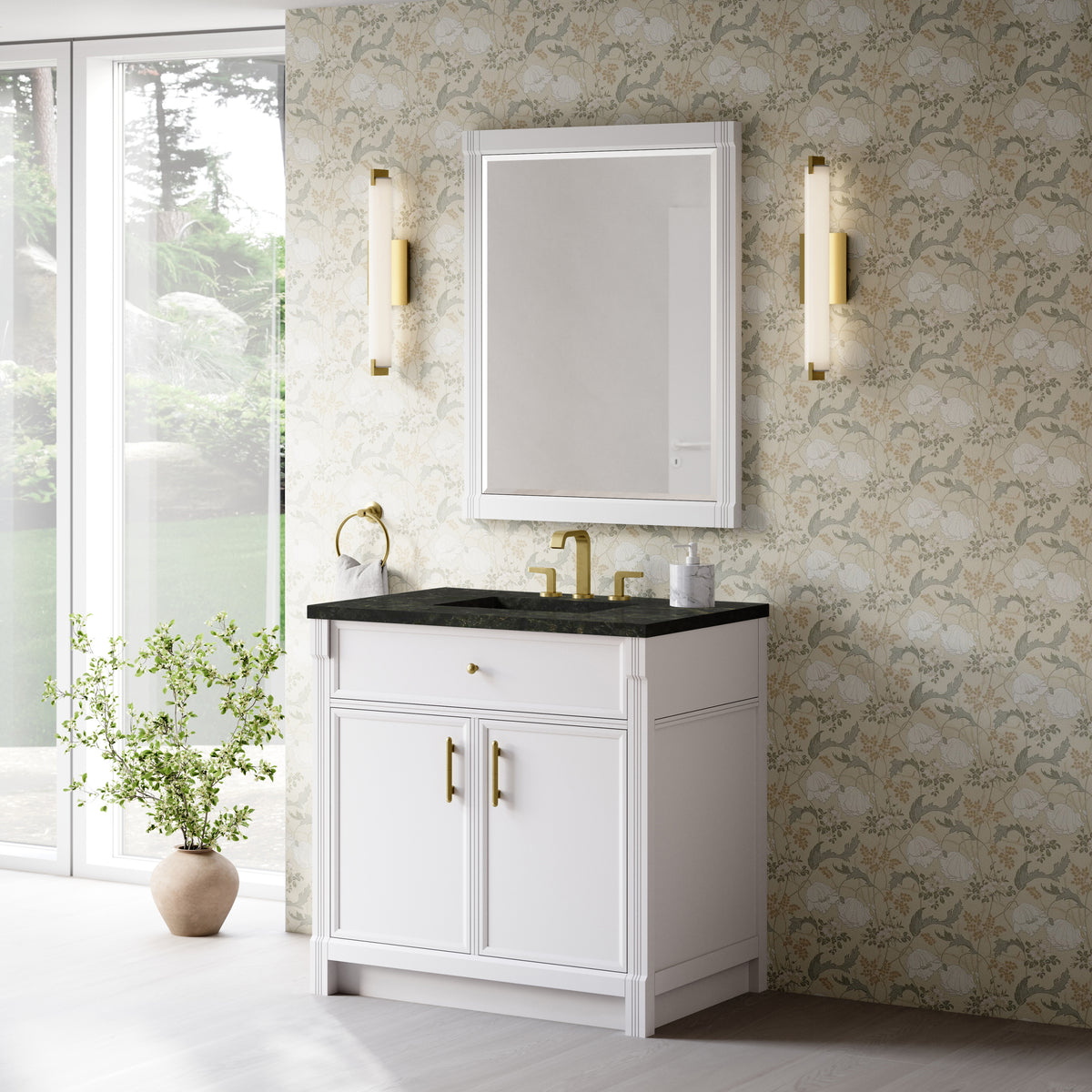 James Martin Vanities Bellshire 36" Bright White Single Vanity With 3 CM Phantome Eclos Top
