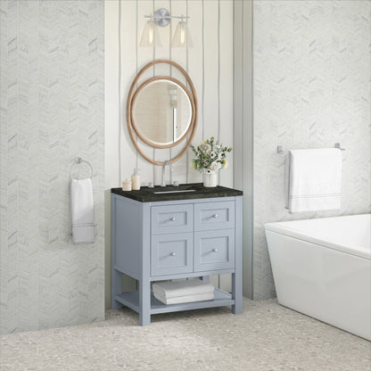 James Martin Vanities Breckenridge 30" Serenity Blue Single Vanity With 3cm Phantome Eclos Top