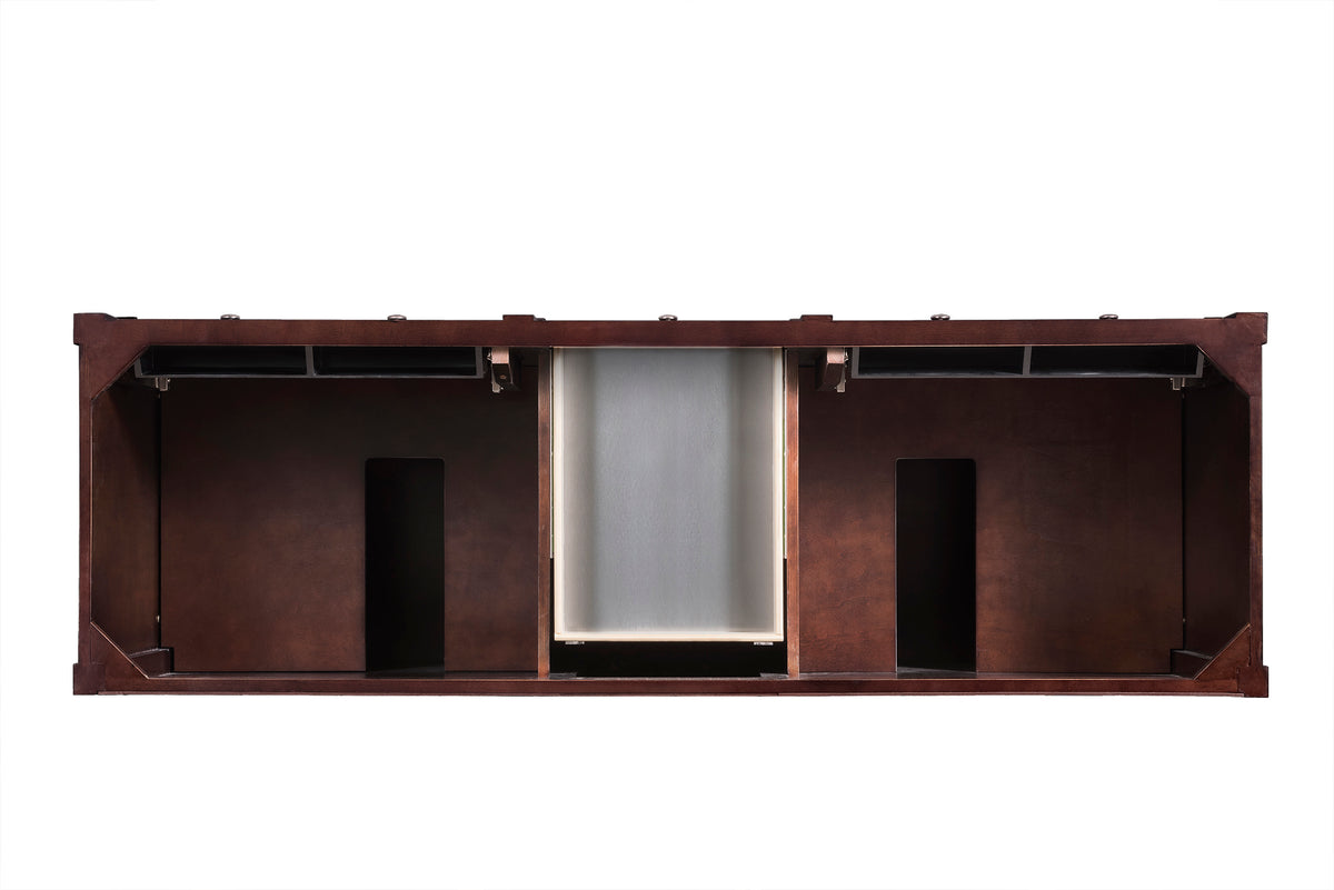 James Martin Vanities Brittany 72" Burnished Mahogany Double Vanity With 3 CM Siberian Silestone Top