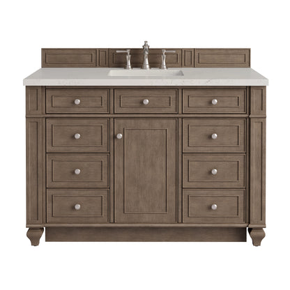 James Martin Vanities Bristol 48" Whitewashed Walnut Single Vanity With 3 CM Siberian Silestone Top