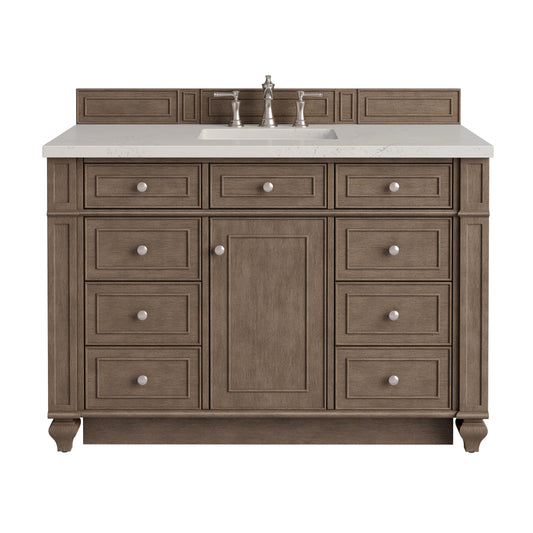 James Martin Vanities Bristol 48" Whitewashed Walnut Single Vanity With 3 CM Siberian Silestone Top