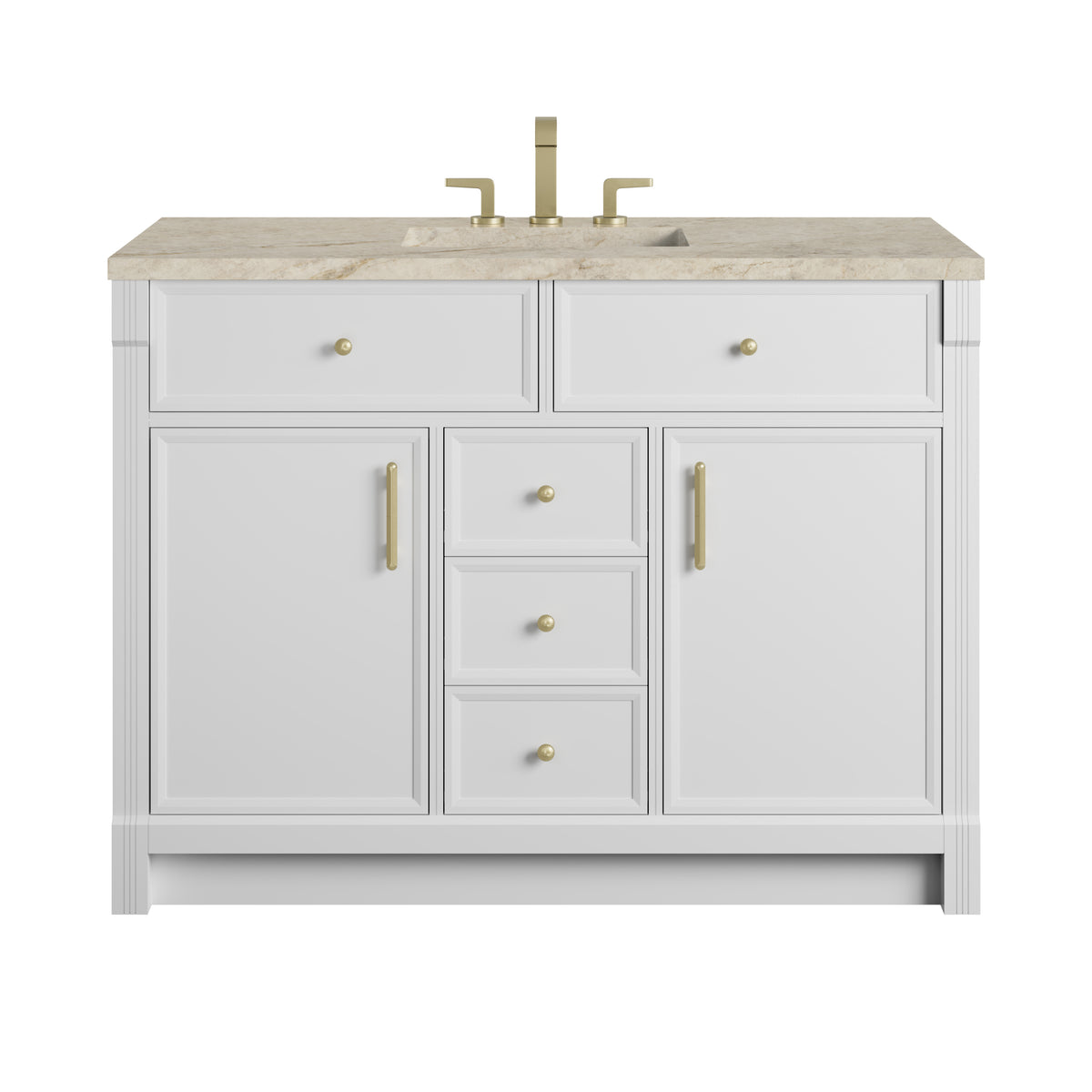 James Martin Vanities Bellshire 48" Bright White Single Vanity With 3 CM Tajnar Eclos Top