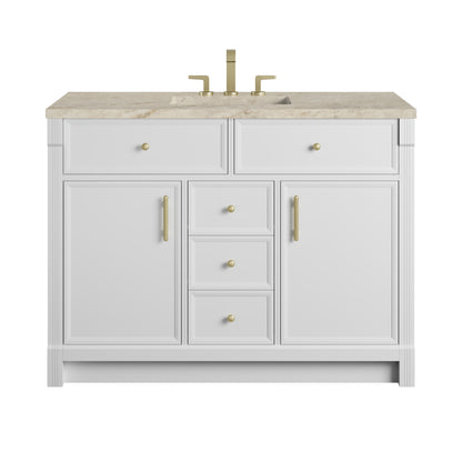 James Martin Vanities Bellshire 48" Bright White Single Vanity With 3 CM Tajnar Eclos Top