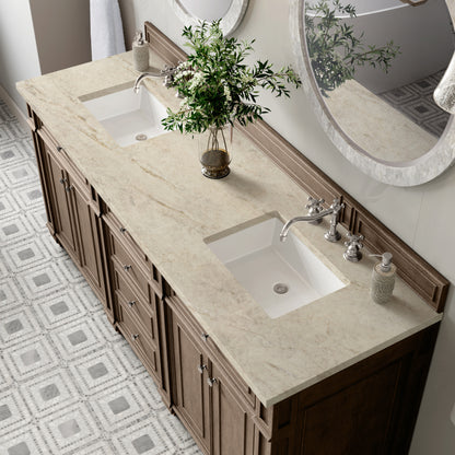 James Martin Vanities Bristol 72" Whitewashed Walnut Double Vanity With 3 CM Tajnar Eclos Top