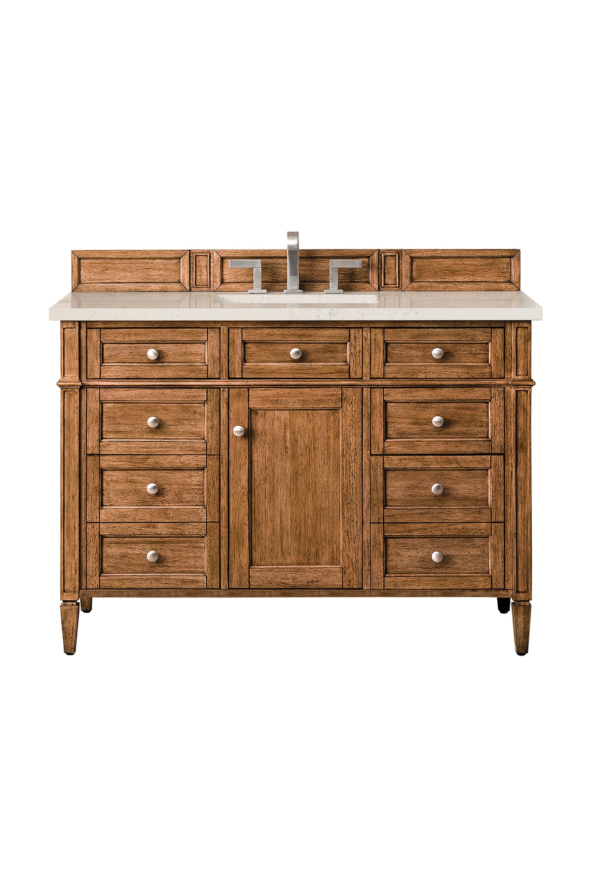 James Martin Vanities Brittany 48" Saddle Brown Single Vanity With 3 CM Siberian Silestone Top