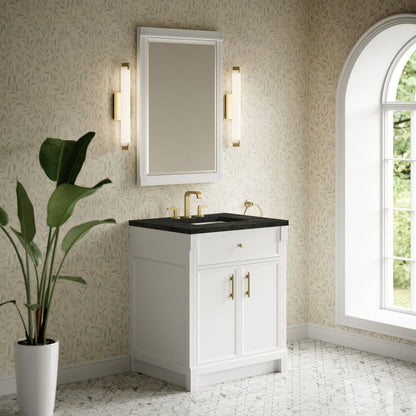 James Martin Vanities Bellshire 30" Bright White Single Vanity With 3 CM Phantome Eclos Top