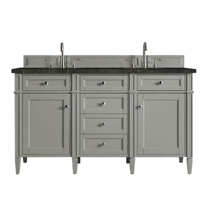 James Martin Vanities Brittany 60" Urban Gray Double Vanity With 3 CM Phantome Eclos Top
