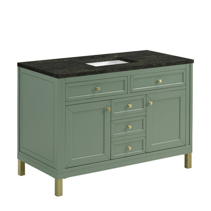 James Martin Vanities Chicago 48" Smokey Celadon Single Vanity With 3 CM Phantome Eclos Top