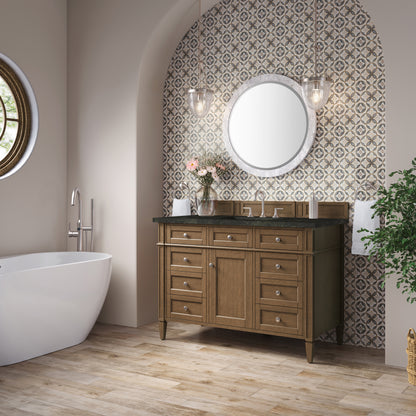 James Martin Vanities Brittany 48" Saddle Brown Single Vanity With 3 CM Phantome Eclos Top
