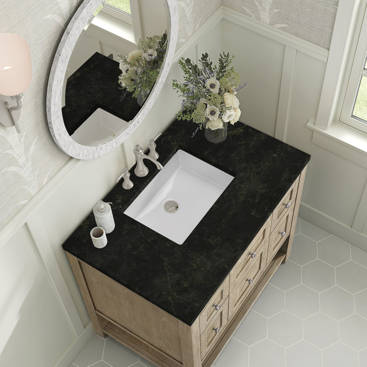 James Martin Vanities Breckenridge 36" Whitewashed Oak Single Vanity With 3cm Phantome Eclos Top
