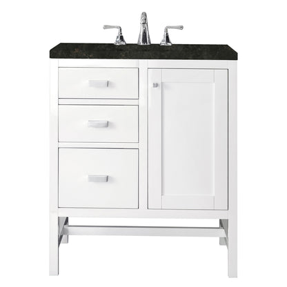 James Martin Vanities Addison 30" Glossy White Single Vanity With 3 CM Phantome Eclos Top