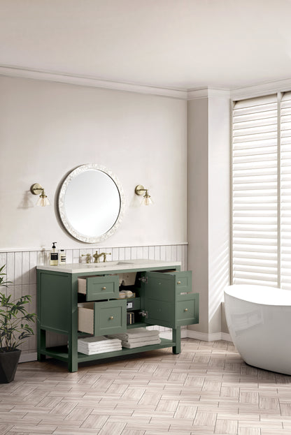 James Martin Vanities Breckenridge 48" Smokey Celadon Single Vanity With 3cm Siberian Silestone Top and FreePower Wireless Charger