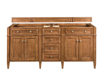 James Martin Vanities Brittany 72" Saddle Brown Double Vanity With 3 CM Phantome Eclos Top