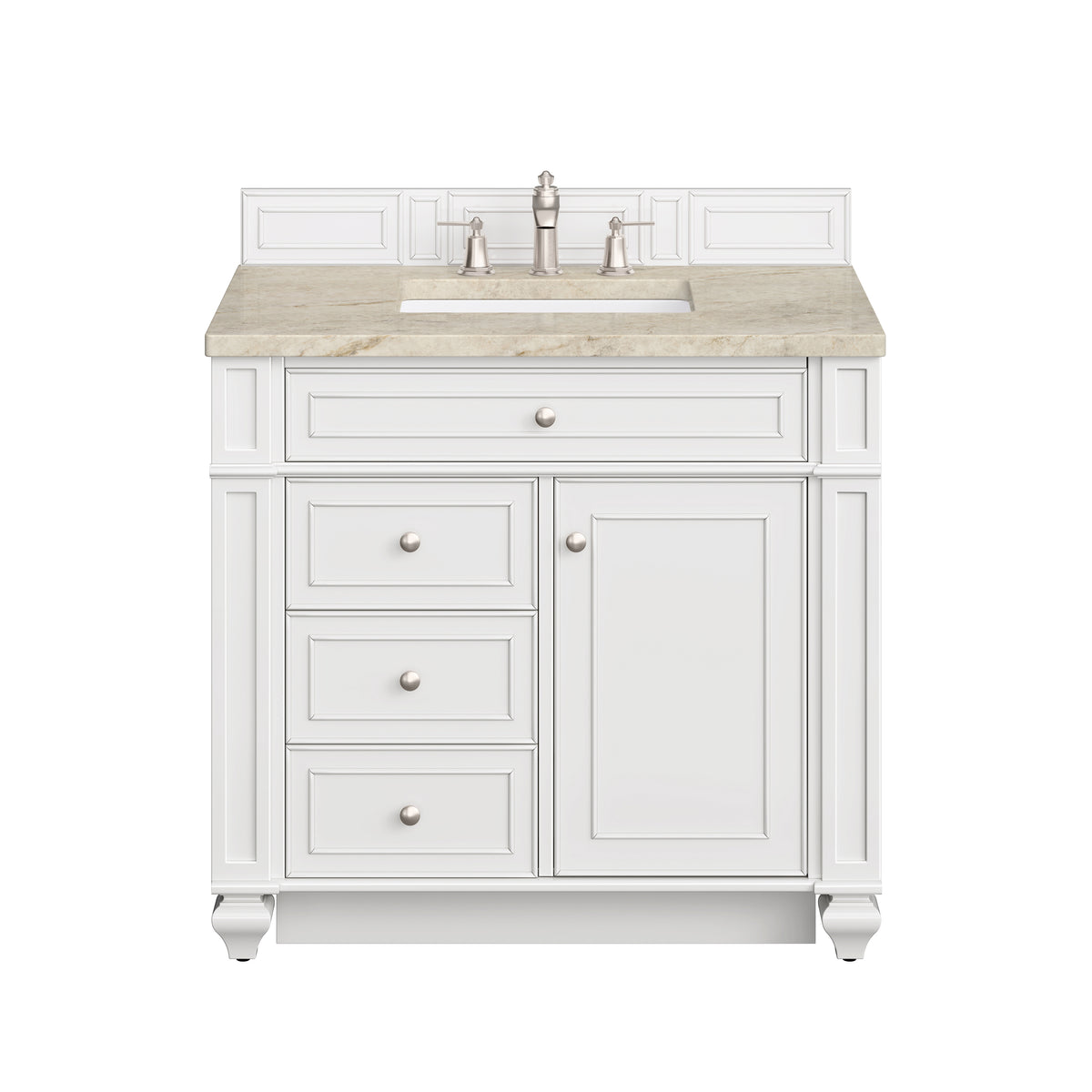 James Martin Vanities Bristol 36" Bright White Single Vanity With 3 CM Tajnar Eclos Top