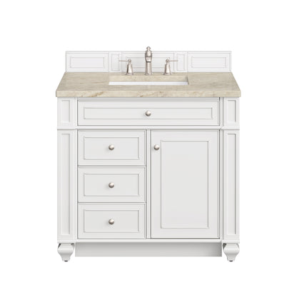 James Martin Vanities Bristol 36" Bright White Single Vanity With 3 CM Tajnar Eclos Top